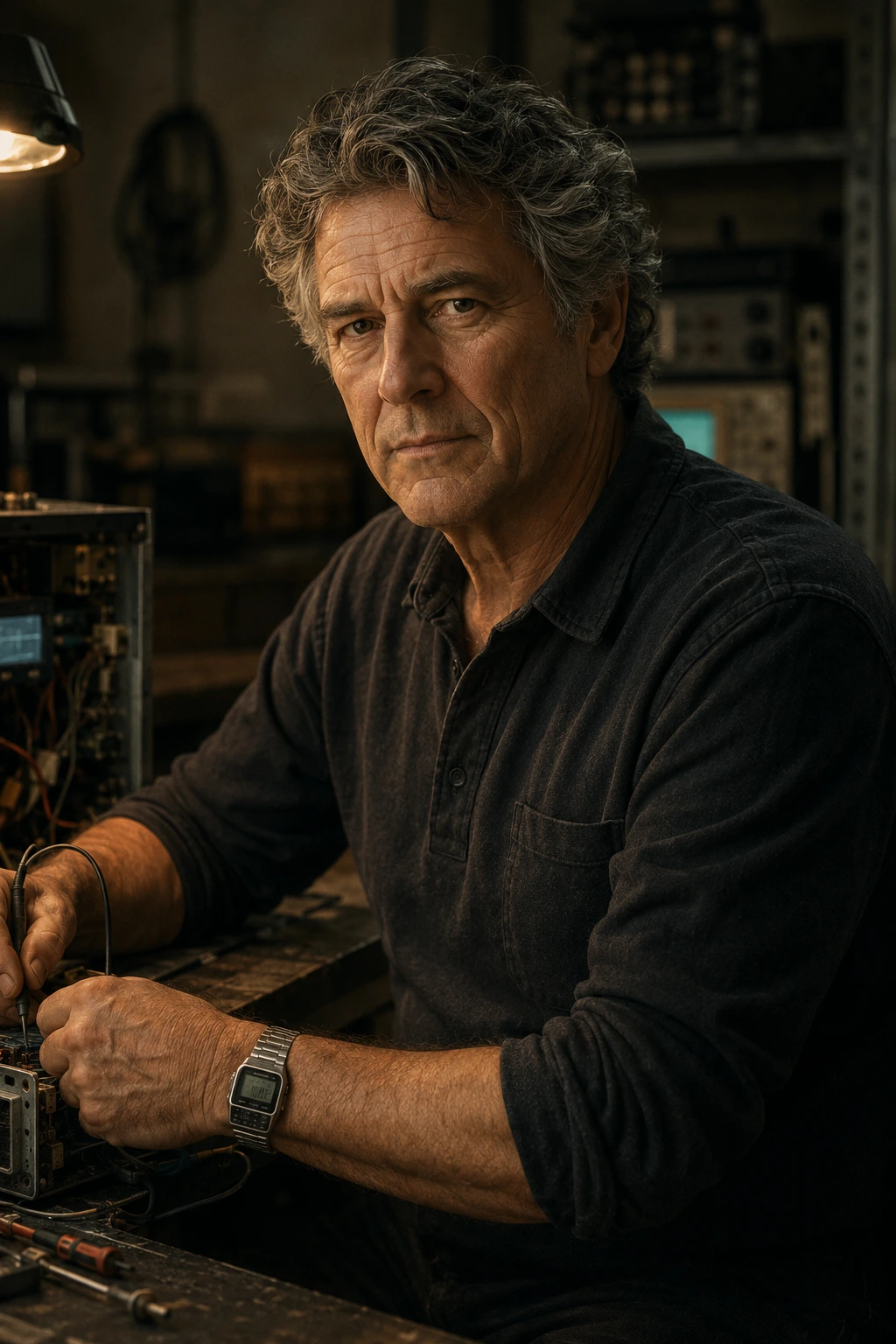 Henry Sullivan at his technical workbench